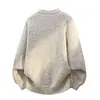 Nuevo cárdigan de punto para otoño e invierno, suéter unisex, simple y de corte holgado, con un estilo relajado, cuello redondo y color liso