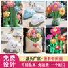 Instalación de Arte Comercial de Nube Inflable para Acampada al Aire Libre y Lugares Populares para Fotos, con Flores Artificiales Luminosas Inflables