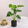 Planta Verde de 9 Hojas Planta en Maceta Artificial Flor Artificial Decoración Creativa para el Hogar Estudio Fotográfico Adornos Planta Verde Artificial Bonsái Artificial