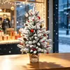 Decorações de Natal, arranjos de cenas em miniatura, árvores de mesa, mini árvores de Natal cobertas de neve, PE atacado