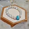 Pulsera de Cuentas de Cristal Azul Mar Piedra Lunar Imitación Pulsera para Novia Regalo Tienda en Línea Pequeño Regalo para Amigos