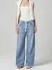 Jeans Casuales Holgados de Pierna Ancha con Cordón Pantalones con Cordón Brynn