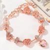 Pulseira ins ouro rosa menina doce pulseira de contas flor pulseira diy celebridade da internet presente Dia dos Namorados Dia das Mães