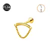 Liga de titânio F136 haste quadrada 4 flores pino de pressão pino labial pino de osso da orelha espessura da haste 1.2/1.0/0.8mm