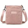 Nova Carteira de Moedas de Comércio Exterior para Mulheres, Bolsa de Ombro Simples Casual de Veludo Cotelê, Bolsa Transversal Fashion e Versátil