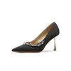 Zapatos de Boda Jingang H8092 Zapatos para Recién Casados Tacones Altos Bajos Mujer 2025 Nuevos Primavera y Otoño Stiletto Punta Fina Planos Mujer