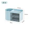 Organizador de Mesa Criativo Transparente Tipo Gaveta Grande Capacidade Porta-Canetas Decoração Material de Escritório Armazenamento Caixa para Crianças e Estudantes