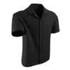 2026 Verano Más Vendido Estilo Old Money Moderno Texturizado Transpirable Nuevo Estilo Chino Color Sólido Cuello Camisero Manga Corta Camiseta