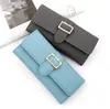 Nueva Cartera Larga para Mujer Estilo Simple y Fresco Cartera Plegable en Tres Secciones de PU, Billetera para Monedas, Portatarjetas Múltiples y Clutch