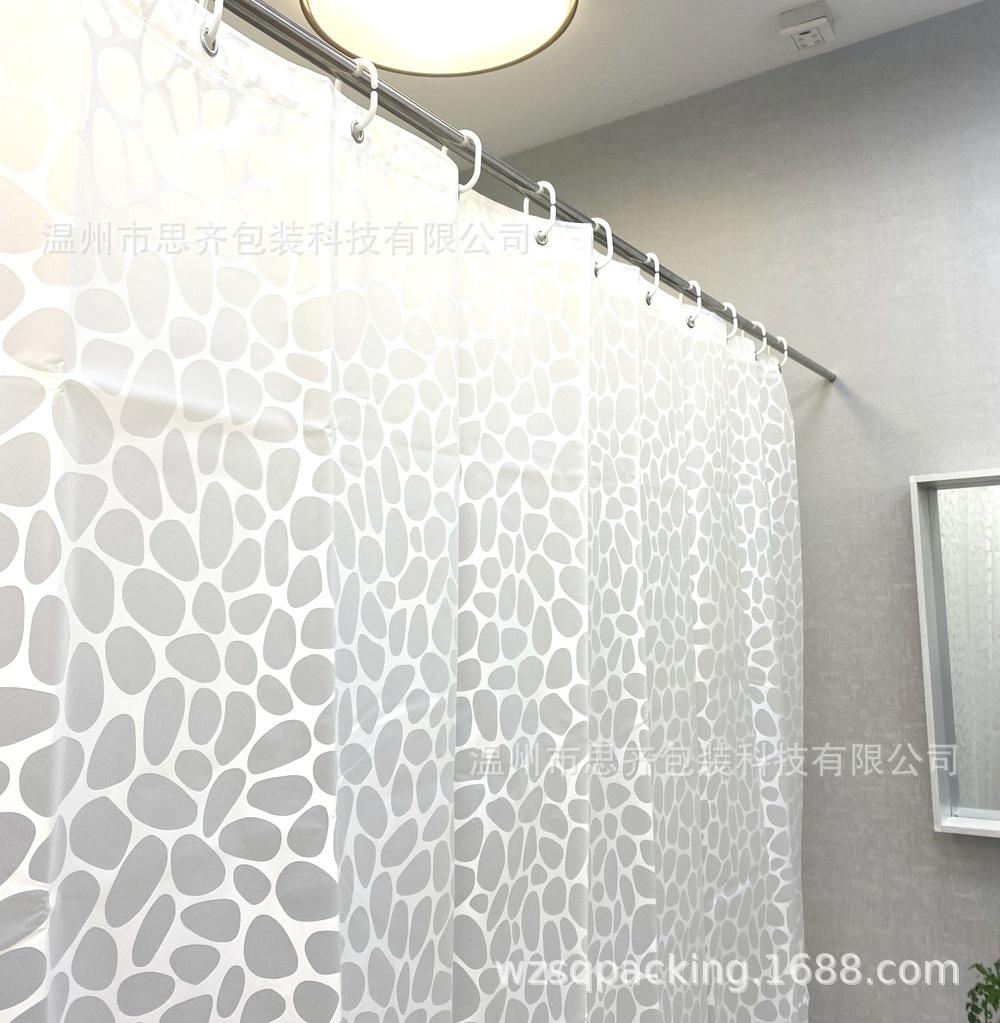 3D鹅软石浴帘防水防霉防水布3D鹅软石浴帘亚马逊爆品跨境电商好品厂家货源