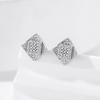 Aretes Geométricos de Lujo Ligero para Mujer Plata Esterlina S925 Diseño Nicho Ins Simple Moda Elegantes Aretes Cuadrados con Textura