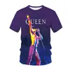 Camiseta Estampada en 3D Verano Hombres Mujeres Divertida Manga Corta Harajuku Camiseta Nueva FreddieMercuryQueen