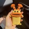 Bolsa para Llaves de Coche Lindo Dibujo Animado Hecho a Mano Lana Tejida Suministros para Coche Colgante Estuche Protector para Llaves Bolsa de Almacenamiento para Mujeres