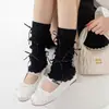 Calcetines Finos Cubre Piernas para Mujer Primavera/Verano 2026 con Lazo Lolita Macarrón Calcetines Apilados Calentadores de Pantorrilla para Chicas Dulces
