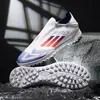 Zapatos de Fútbol de Punto Volador Sin Costuras Nuevos Transfronterizos F50 para Hombre y Mujer Tacos Largos Zapatos de Entrenamiento para Competición Estudiantil Listos para Entrega Directa