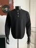 Estilo old money, retro, de alta gama, cuello Henley, sudadera de manga larga, primavera/otoño, relajado, casual, top de punto versátil