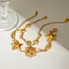 Wanxing Aço Inoxidável 18K Estrela Lua Sol de Praia DIY Transfronteiriço Não Desbota Versátil Pulseira Estilo Férias