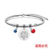 Pulsera Europea y Americana Transfronteriza Acero Inoxidable Pulsera Hueso de Serpiente Día del Maestro Manzana Conmemorativa Regalo Festivo Grabado Pulsera de Acero de Titanio