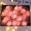 Luces LED de rosa pequeñas luces intermitentes luces de cadena dormitorio flores decorativas luces de batería fiesta boda habitación luces de cadena románticas para declaración de amor