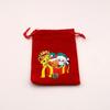 Bolsa grande de franela roja navideña, bolsa de regalo para dulces navideños, bolsa de exhibición navideña, bolsa con cordón ajustable, venta al por mayor