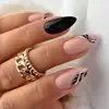 Unhas Vestíveis Europeias e Americanas Transfronteiriças, Linhas de Mármore, Unhas Postiças Simples Borradas, Manicure Removível para Unhas Atacado