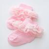 Meias de Renda Infantis Primavera e Outono Renda de Camada Dupla Meias de Princesa para Bebê Meias para Recém-Nascidos Meninas Crianças Pequenas Transfronteiriça