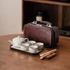 Juego de Té de Viaje Horno Ru Portátil Una Tetera Cuatro Tazas Estilo Chino Creativo Cultural Tendencia Nacional Souvenir de Evento de Empresa Regalo