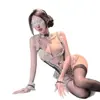 Lencería coqueta y sexy, estilo conejita de deseo puro, lazo calado, tentación sensual, transparente, body de entrepierna abierta para mujeres jóvenes