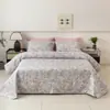 Juego de Tres Piezas de Cubre Cama de Algodón Puro, Funda de Colcha Acolchada Individual, Funda de Almohada Acolchada Engrosada, Juego de Tres Piezas de Sábana Ajustable, Juego de Cuatro Piezas 100% Algodón