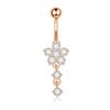Amazon Rosa Quente Conjunto de 5 Peças Aço Inoxidável Zircônia Piercing de Umbigo Unha Ouro Rosa Conjunto Combinado de Amor