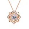 Pingente Flor de Prata 925 para Mulheres Versão Japonesa Coreana Colar Simples Pingente Vibrante Joias Transfronteiriças Presente para Aniversário de Meninas