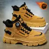 Botas Martin de caña alta con forro polar de invierno para hombre, Zapatos de trabajo retro británicos, Zapatos de algodón cálidos con suela gruesa y engrosada, Botines, Zapatos de moda