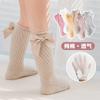Calcetines de primavera para bebé, nuevos calcetines de algodón de malla hueca con lazo para niña, calcetines de media pierna de princesa