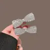 Grampo de Cabelo Prata com Laço de Strass para Mulheres, Presilha de Cabelo Brilhante com Pedras Zircônia e Diamante, Acessório de Cabelo com Presilha de Jacaré