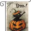 Bandera de Jardín de Lino de Celebración Festiva con Nuevo Tema de Halloween Transfronteriza, Decoración de Estampado Divertido de Fantasma y Calabaza, Doble Cara