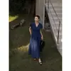 2026 Verano Estilo Sencillo para el Trabajo Adorno de Encaje Cintura Elástica Falda Vestido Adelgazante Distribución para Transmisión en Vivo