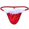 CLEVER-MENMODE roupa íntima sexy masculina com estampa de Natal transfronteiriça, calças íntimas, tanga de tecido felpudo