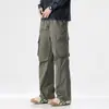 Pantalones de trabajo de estilo americano para hombre, nueva colección otoño 2026, pantalones cargo holgados con cordón, pantalones deportivos casuales de pierna ancha