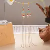 Pendientes de Borla Imitación Verde Martín Pescador Azul Mariposa Estilo Nacional Chino Nuevo Pendientes Largos Pendientes Rojos para Novia