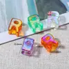 Cuentas de Acrílico Transparente con Chapado de Color de 6 mm con Agujero Grande Letras Inglesas Cuentas Sueltas para Accesorios de Joyería DIY Pulsera Collar