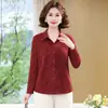 Camisa de Mujer de Estilo Nuevo Otoño 2026 con Cuello Solapa, Atuendo Elegante para Mamá, Camisa Básica Adelgazante y Elegante, Top de Manga Larga