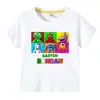 2023 Novas roupas infantis transfronteiriças estilo coreano infantil verão camiseta de manga curta meninos e meninas bebê meia manga camiseta top algodão