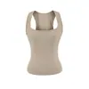 Camiseta sin mangas de tirantes finos elástica de secado rápido estilo europeo y americano para fitness, corte ajustado, entallada en la cintura, alta elasticidad, camiseta interior deportiva para correr