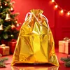 Bolsas de Regalo con Cordón de Halloween y Navidad de Venta Caliente Transfronterizas, Bolsas de Empaque con Cordón Navideño, Decoraciones Navideñas, Bolsas de Aluminio Láser