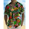 2026 Nueva Camisa Casual de Moda para Hombre Comercio Exterior Manga Corta Estampado Digital Hawaiana