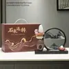 Nova Pintura de Areia Chinesa da Sorte com Fluxo Contínuo Ampulheta 3D Artesanato em Liga Decoração de Mesa Ornamento Descompressor Presente para Amigos