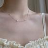 S925 Niche ins Design de Alta Qualidade All-match Spacer Rice Grain Round Bead Sterling Silver Colar Tendência de Moda Feminina Clavícula Cadeia