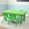 Mesas y Sillas para Jardín de Infancia, Juego de Mesa Infantil, Mesa de Juguetes para Bebé, Escritorio de Plástico Doméstico para Aprender, Silla Pequeña Rectangular
