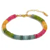 Pulsera Versátil de Joyería Nueva Retro Francesa Transfronteriza Europea y Americana Acero Inoxidable Chapado en Oro de 18 Quilates Color Turmalina Piedra Natural