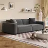 Subsídios Governamentais para Sofás de Bloco em Couro Encerado Estilo Retrô, Sofás Simples Estilo Meio do Século para Apartamentos Pequenos na Sala de Estar